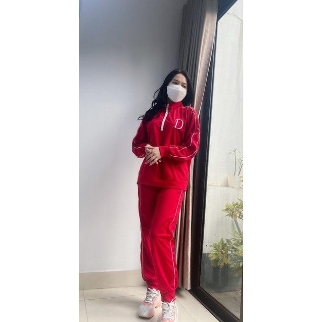 Bộthể thao nữ  VARIO  phong cách trẻ trung in chữ D phong cách Hàn Quốc VB22-06