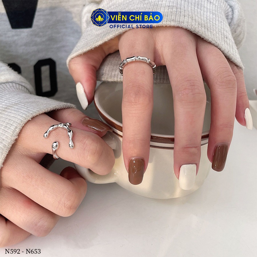 Nhẫn chữ C cách điệu chất liệu bạc Thái 925 thời trang phụ kiện trang sức nữ Viễn Chí Bảo N000592