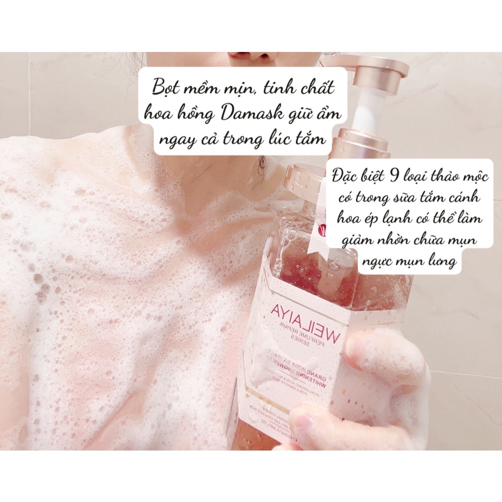 Sữa Tắm Nước Hoa Weilaiya, Gel Tắm Thơm Với Tinh Chất Hoa Hồng Damask Dưỡng Ẩm, Lưu Hương Thơm Ngọt Ngào