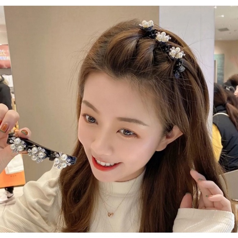 Kẹp Tóc Họa Tiết Sọc Caro / Gấu / Thỏ / Hoa Màu Trắng Đen Dễ Thương Thời Trang 2022