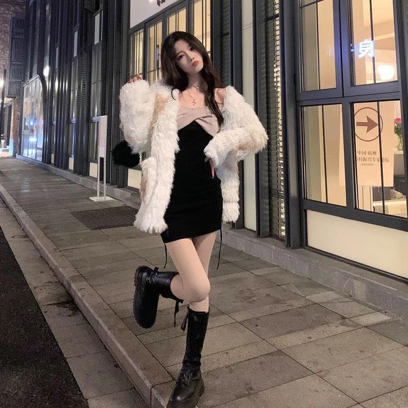 Đầm Tay Dài Màu Xanh Lá Cây In Hình Mèo Nhỏ Nhắn Phong Cách Hàn Quốc Cho Bé Gái
