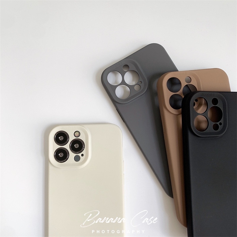 Ốp điện thoại silicone tông màu đất cho iPhone 14pro 13pro max 11 12 / 11pro