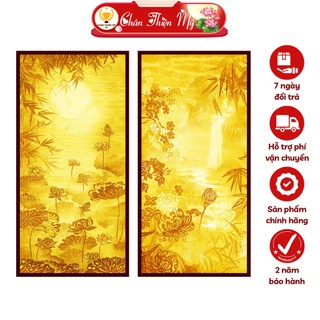 Đèn thờ tranh trúc chỉ dọc chân thiện mỹ, đèn trang trí bàn thờ, tranh thờ trúc chỉ nhiều mẫu ctc-tf-01