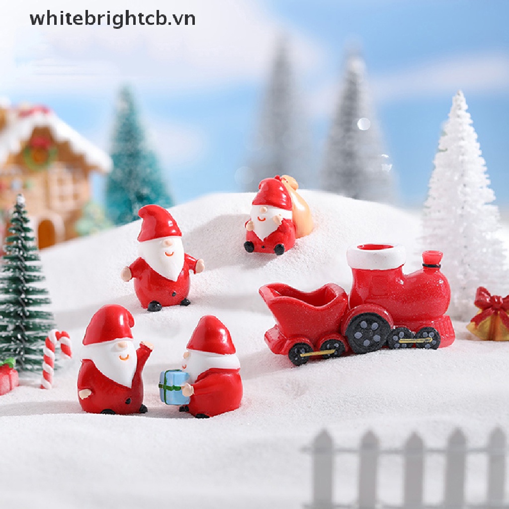 1 Đồ trang trí Ông Già Noel / Người Tuyết Mini Bằng Nhựa Resin Trang Trí Phong Cảnh Giáng Sinh Mới