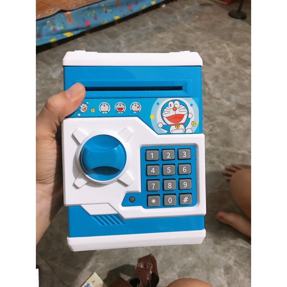 Đồ Chơi Két Sắt Mini Hình Doraemon Cho Bé, Đồ Chơi Giúp Trẻ Học Tính Tiết Kiệm Từ Nhỏ