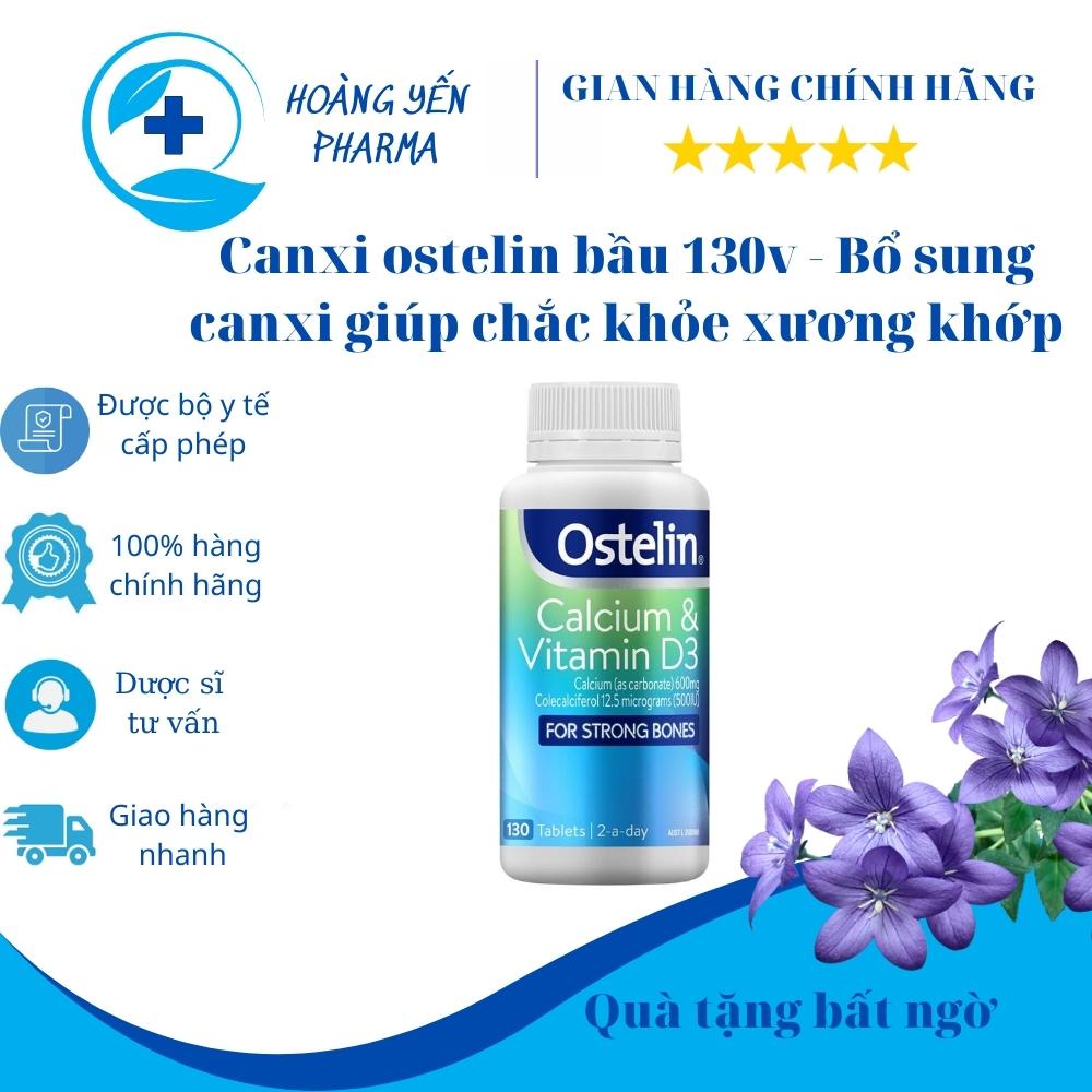 Canxi bầu Úc Ostelin Calcium & Vitamin D3 130 viên bổ sung canxi giúp chắc