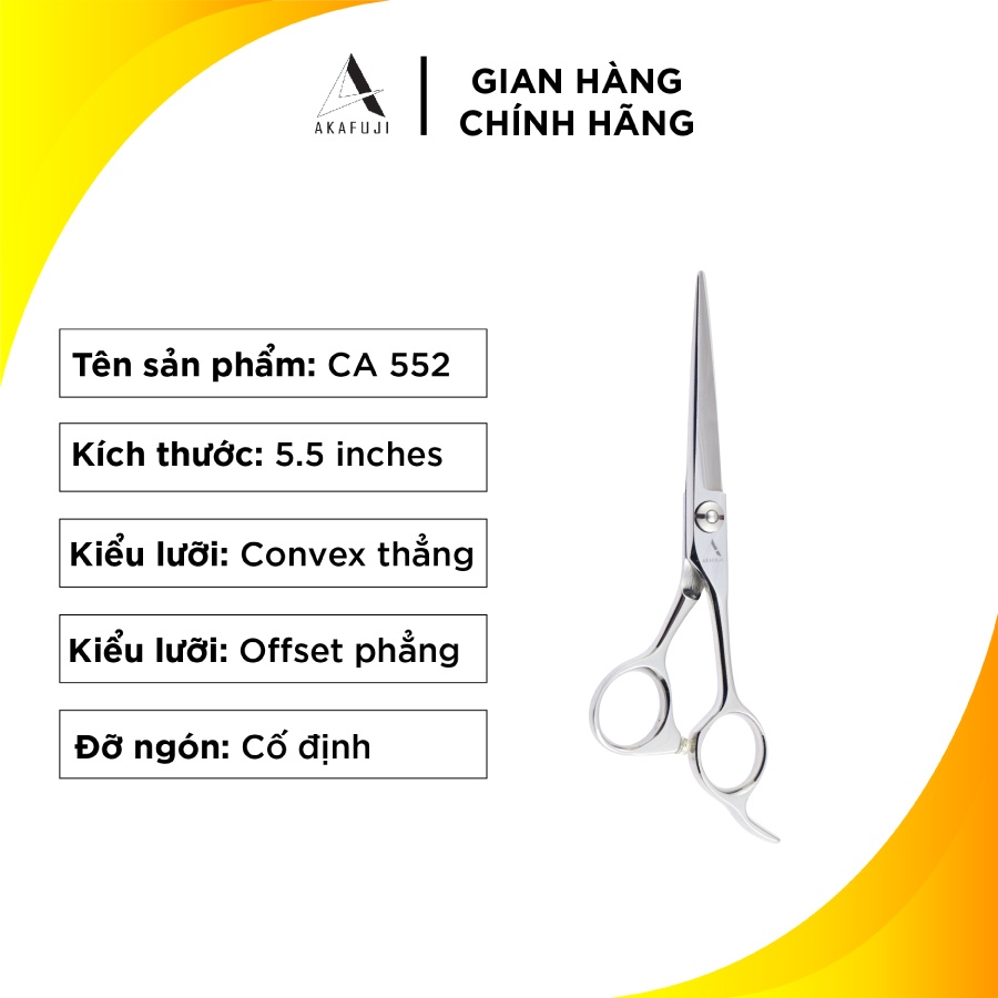 Kéo Cắt Tóc AKAFUJI CA 552 SIZE 5.5 inches Thép Nhật Cao Cấp [HÀNG CHÍNH HÃNG] Bảo Hành 12 Tháng