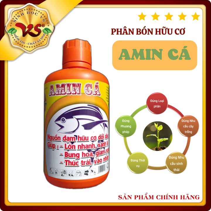 GIẢM RỤNG VÀ BÓNG TRÁI -  AMIN CÁ ĐẬM ĐẶC- Chai 1L
