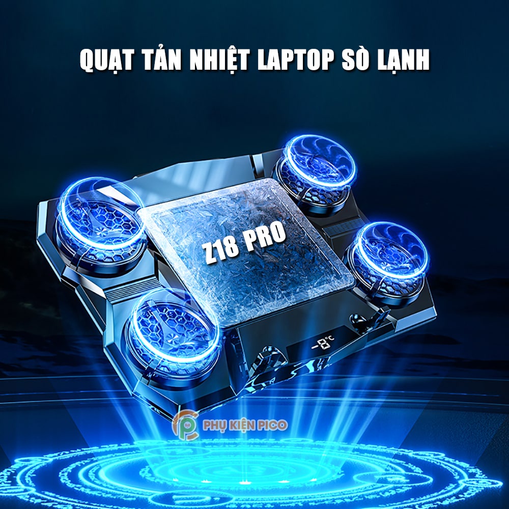 Quạt tản nhiệt laptop máy tính Z18 Pro - Đế tản nhiệt laptop 17 inch - Giá đỡ Surface book pro