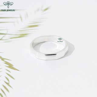 Nhẫn bạc TLEE đa giác dày dặn basic TLEE JEWELRY A0276