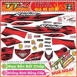 Tem xe sirius đen đỏ lửa siêu đẹp - tem sirius lửa đỏ đen hót - mẫu team sirius đen đỏ