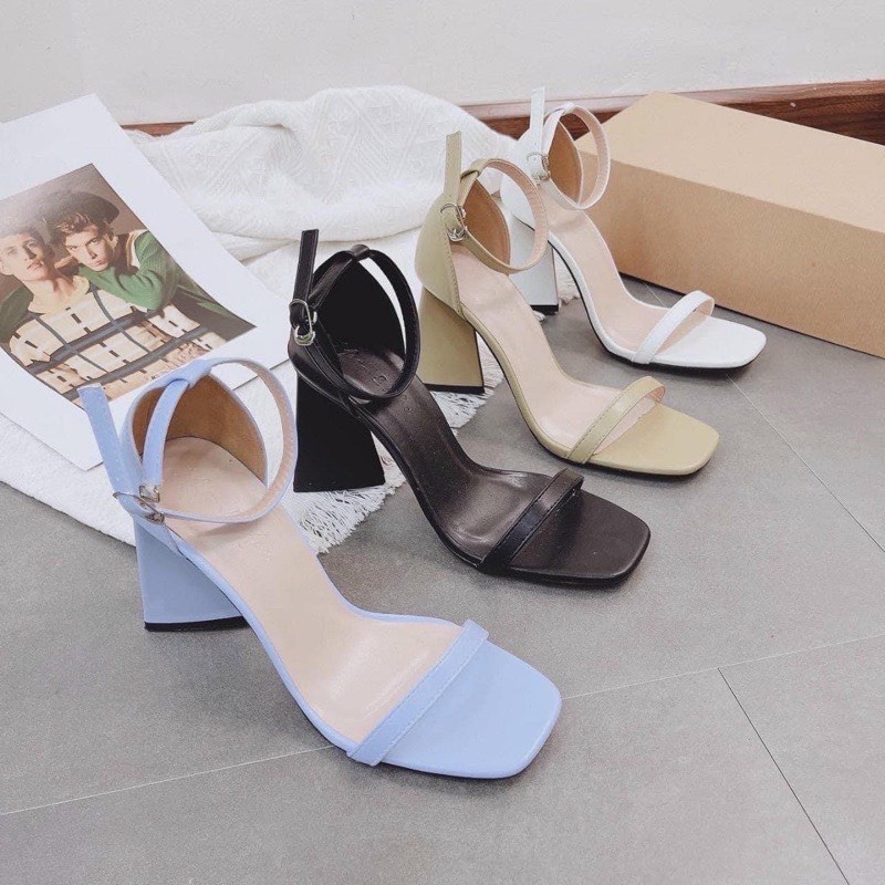 Sandal nữ gót chéo cách điệu 7p siêu sang chảnh