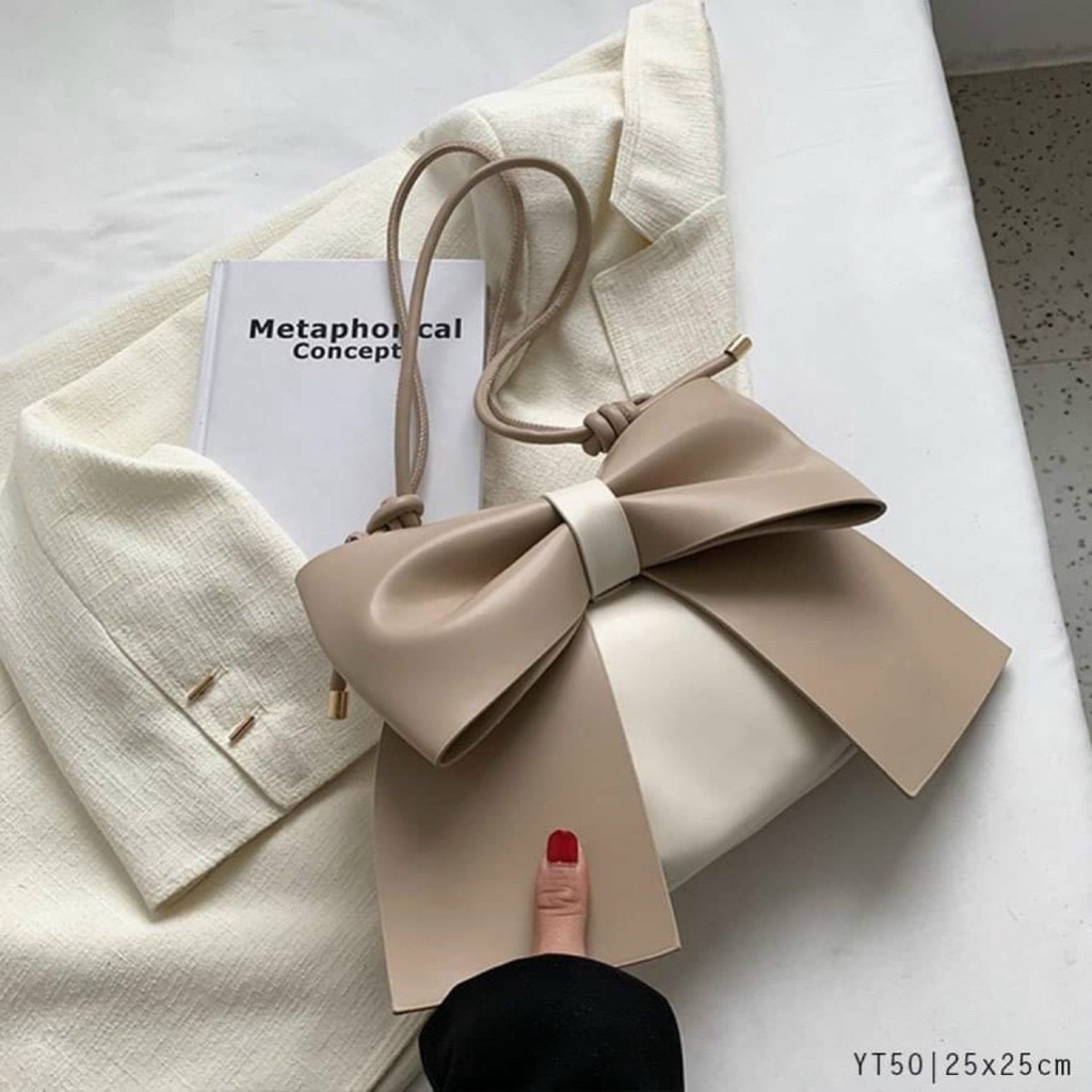 Túi đeo chéo - Túi nữ xinh đeo vai kẹp nách phối hình nơ xinh xắn superbag 388