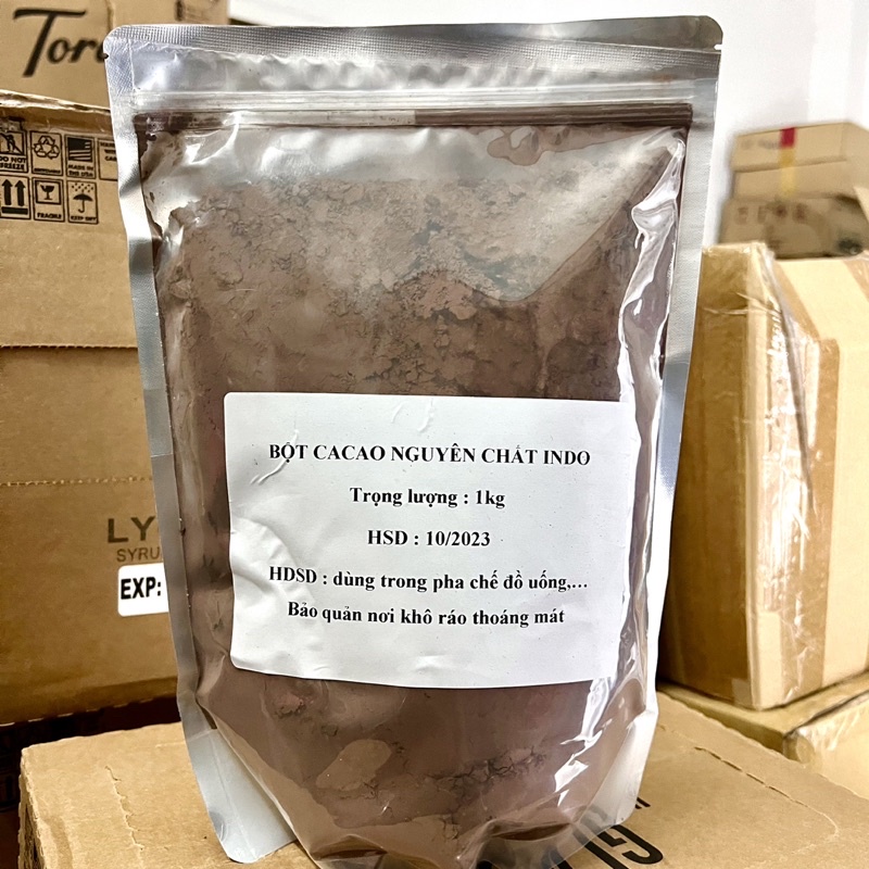 Bột Cacao Nguyên Chất Indo, không pha trộn - Gói 1kg