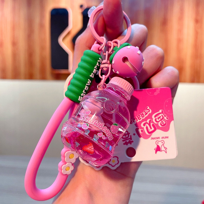 Móc Khóa acrylic Hình Chú Thỏ Và Ly Trà Sữa Dễ Thương