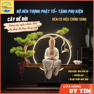 Bộ kệ Phật Tổ Như Lai  kết hợp đèn Led , thác khói trầm hương đèn Led~thác khói trầm hương Phật