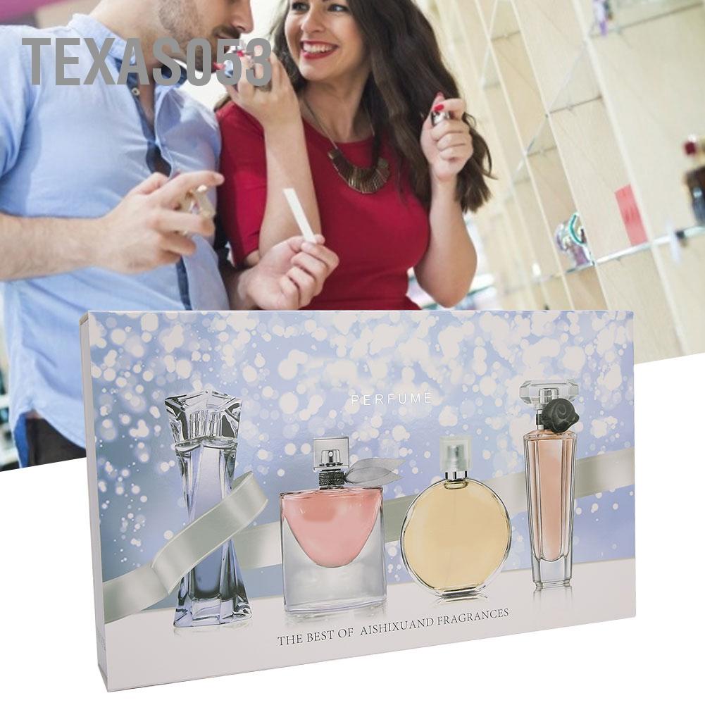 Texas053 4 cái Bộ Nước Hoa Nữ Dài ‑ phun lâu dài hoa Món quà Hương thơm