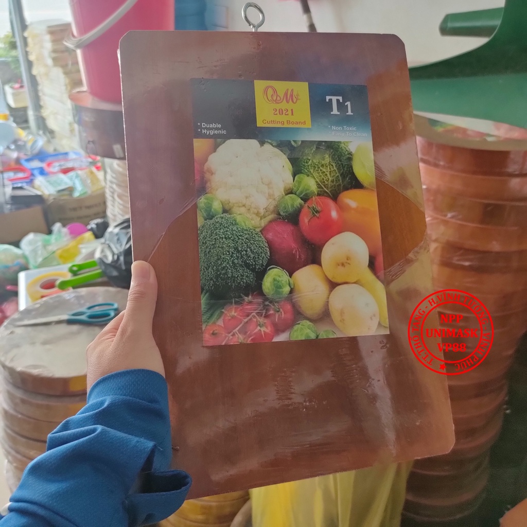Thớt Gỗ Me Hình Vuông Công Ty Quang Minh Hàng Xuất Khẩu, Kích Thước 33x21x3cm