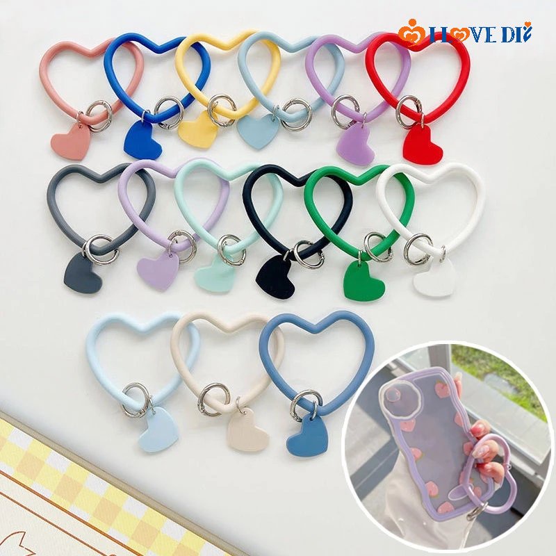 Móc Khóa Hình Trái Tim Bằng Silicon Mềm Chống Thất Lạc Cho Điện Thoại