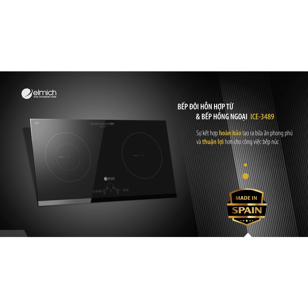 Bếp đôi hỗn hợp ⚡ BẢO HÀNH 24 THÁNG ⚡ Bếp đôi hỗn hợp Elmich ICE-3489