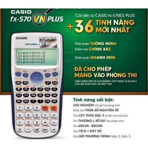 HCM GIAO HỎA TỐC_Máy Tính Học Sinh Casio FX 570VN PLUS hàng Thái Lan Bảo Hành 1 Năm