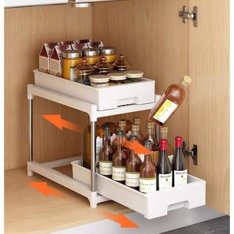 Kệ đựng gia vị kéo trượt đa năng, giá đựng gia vị tiện lợi, gọn gàng