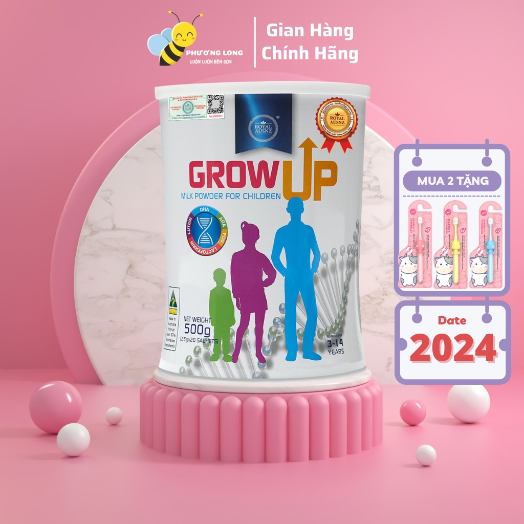 Sữa Hoàng Gia Úc Grow Up giúp phát triển chiều cao vượt trội cho trẻ trong giai đoạn vàng từ 3-14 tuổi Royal Ausnz 500g