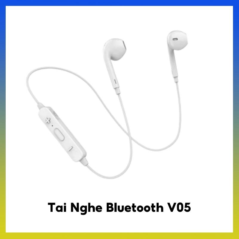 Tai nghe Bluetooth - V05 thể thao có dây đeo cổ, thiết kế nhỏ gọn, tích hợp micro, âm bass trầm ổn định Đi kèm dây sạc