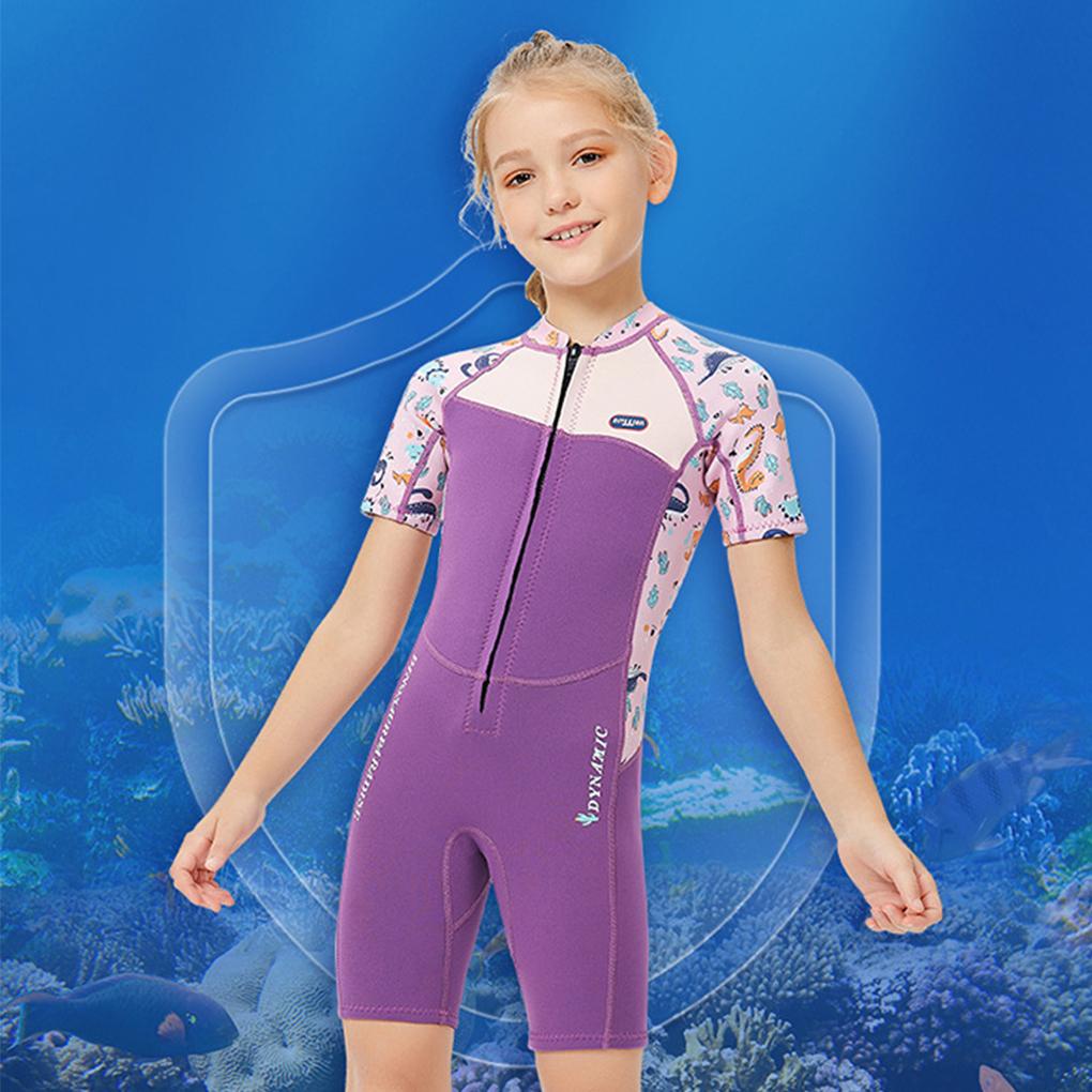 Bộ Đồ Bơi Lướt Sóng 2 5MM Giữ Ấm Chống Nắng Có Khóa Kéo Phía Trước Cho Trẻ Em