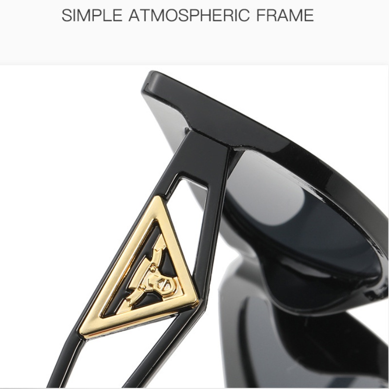 (YUZHU) Kính Mát Gọng Nhỏ Hình Oval Rỗng Phong Cách Vintage Thời Trang