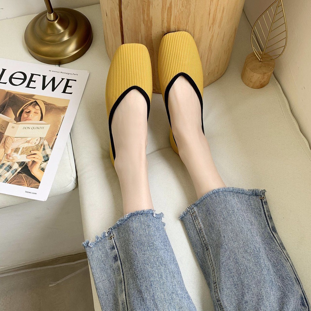 Giày Búp Bê Đế Mềm Mũi Vuông Size Lớn 35-43 41 Thời Trang Xuân Thu Cho Nữ