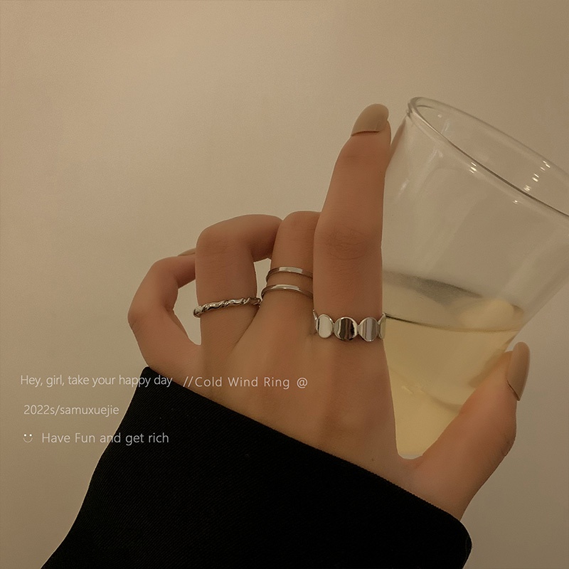 Set 3 Nhẫn Đeo Khớp Ngón Tay Phong Cách Hiphop Thời Trang Cho Nữ