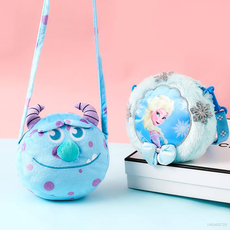 DISNEY Túi Đeo Chéo Hình Chuột Mickey / Minnie Phủ Lông Thời Trang Xinh Xắn Cho Bé Gái