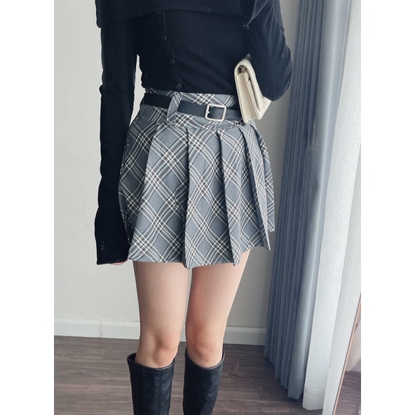WOODIE SKIRT - chân váy xếp ly dáng ngắn tặng kèm đai REGEN