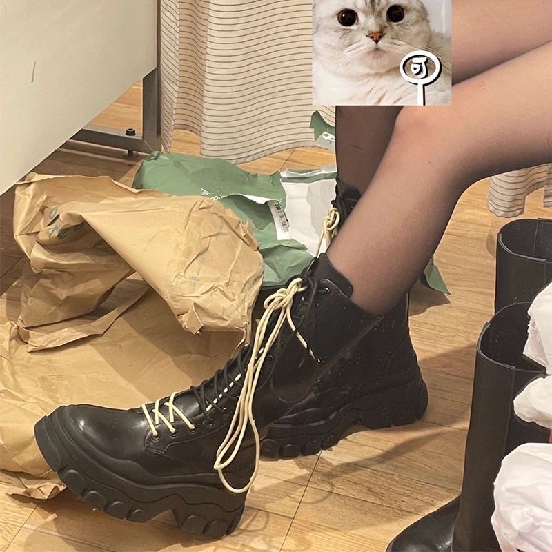 Giày Boot Da Cao Cổ Đế Cao 6cm size 35-40