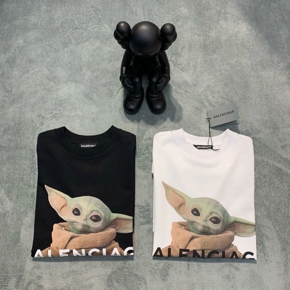 Áo Thun Balenciaga Tay Ngắn Dáng Rộng Vải Cotton Thời Trang Cao Cấp Dành Cho Cặp Đôi