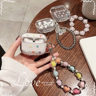 Vỏ Cho Airpods 4 Pro 2 Lãng Mạn Sáng Trong Suốt Bướm Trái Tim Tình Yêu Hoa TPU Bluetooth Tai Nghe Có Dây Xích Chống Mất Tai Nghe Không Dây Chống Rơi Vỏ Bảo Vệ