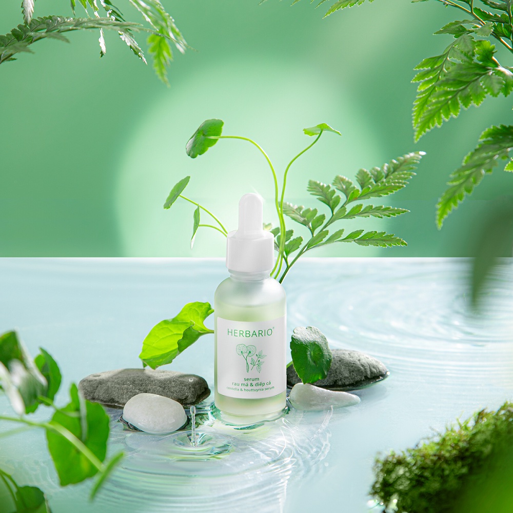 Serum rau má diếp cá Herbario 30ml giúp giảm và ngăn ngừa mụn, làm dịu da và mờ thâm - Thuần Chay Vegan Garden