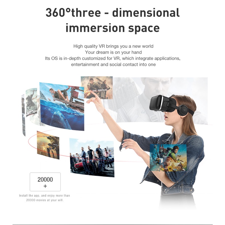 Kính Thực Tế Ảo VR Shinecon 3D Tương Thích Với iPhone Và Android Phone G10 Metaverse VR