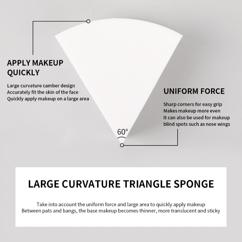 Mút Trang Điểm Hình Tam Giác Bằng Da Mềm Thân Thiện Với Làn Da Tự Nhiên Không Để Lại Dấu Vết Có Thể