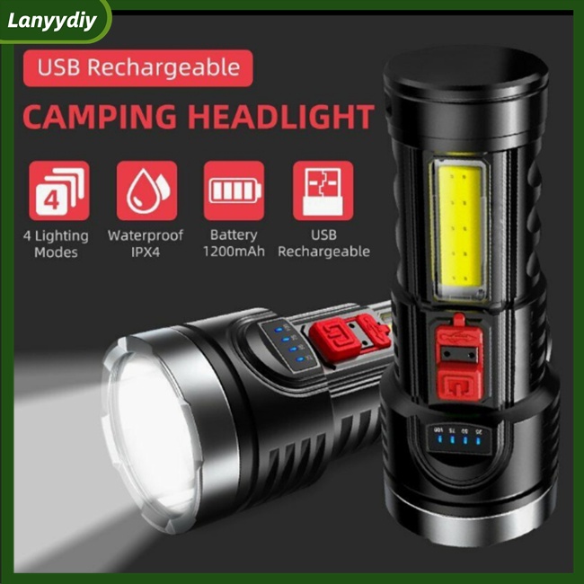 Đèn Pin Led Siêu Sáng Lanydiy Chất Lượng Cao 100000Pin Sạc Dự Phòng lm Ipx4 Chống Thấm Nước 1200mah
