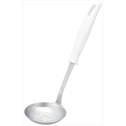 Muôi vớt inox KAI cỡ nhỏ cán trắng Nội địa Nhật Bản