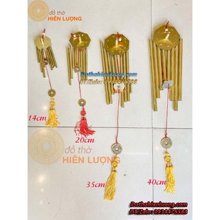 Chuông gió bát quái 8 ống bằng đồng nguyên chất các cỡ - đồ thờ hiên lượng