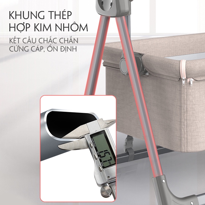 Nôi điện cho bé, Nôi điện đưa tự động, Có kết nối bluetooth kích thước 106*62*80cm