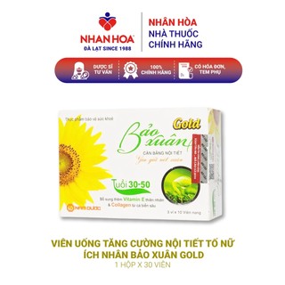  Viên Uống Tăng Cường Nội Tiết Tố Nữ Ích Nhân Bảo Xuân Gold hộp 30 viên 