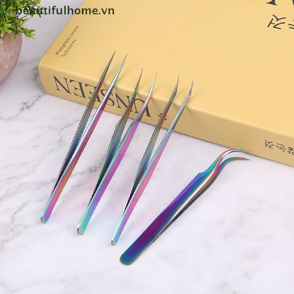 1 Nhíp Gắp Lông Mi Chuyên Nghiệp Bằng Thép Không Gỉ Nhiều Màu Sắc