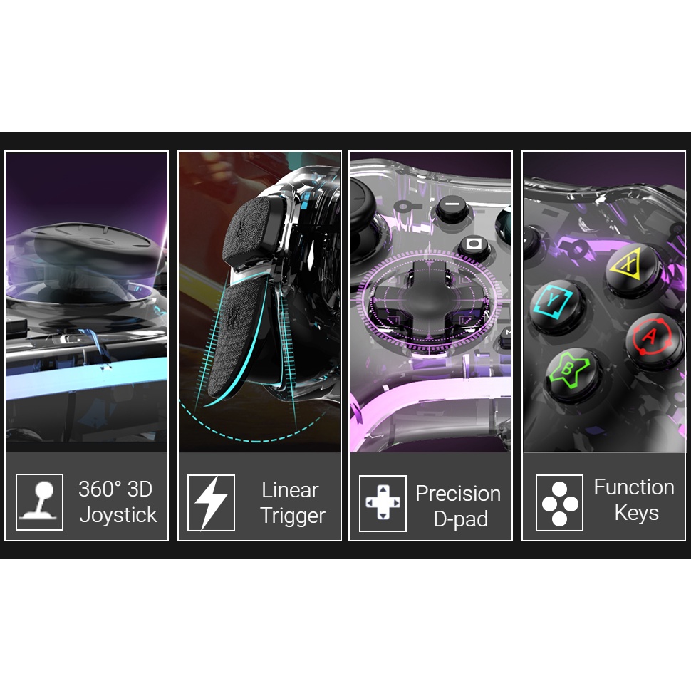 🎁TẶNG DÂY SẠC🎁Tay cầm chơi game S03 - LED Bluetooth,Wireless chơi game FO4|PES2022|Genshin Impact|Liên quân|Minecraft