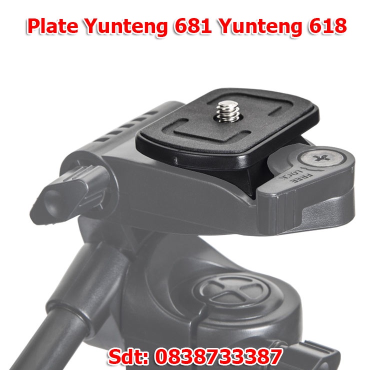 Plate Đế chân máy ảnh Yunteng 618 và Yunteng 681 - Mẫu mới