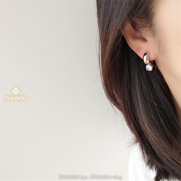 Bông tai nữ Eleanor Accessories viền chữ C phụ kiện trang sức nữ tính đính đá nhỏ xinh