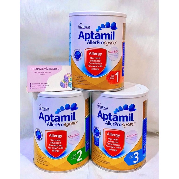 Sữa Aptamil Allerpro Syneo Cho Bé Dị Ứng Đạm Bò Hộp 900gr Số 1,2,3